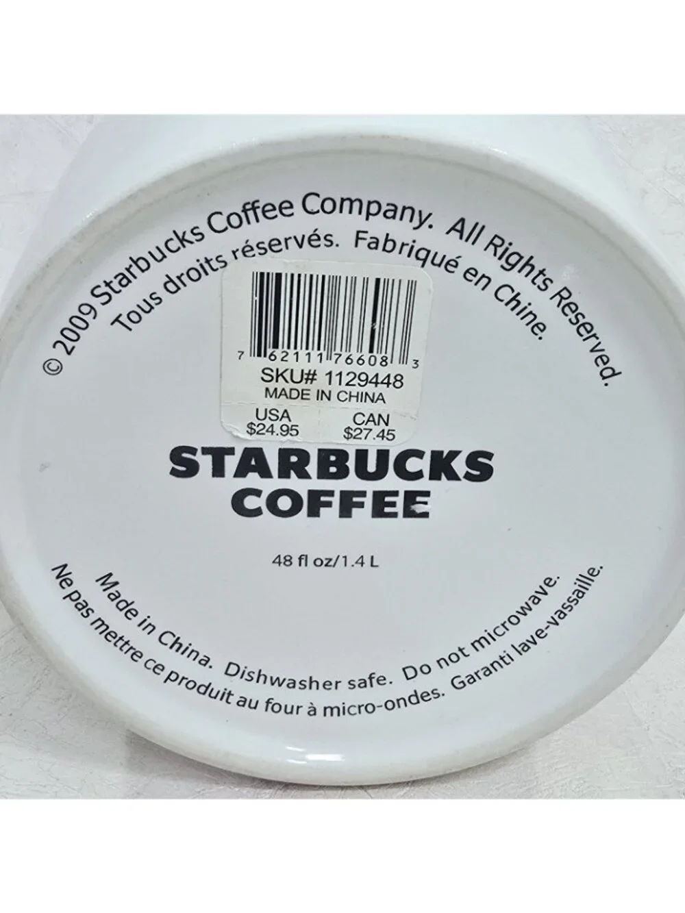 Starbucks Coffee Co 48oz Canister Ceramic‎ Farmhouse Minimalist No Lid